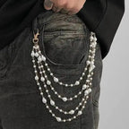 Multi-Layer Pearl Trouser Keychain — Zinc Alloy