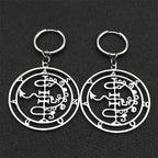 Baphomet Steel Earrings Sigeal Sigil Lucifer Satan