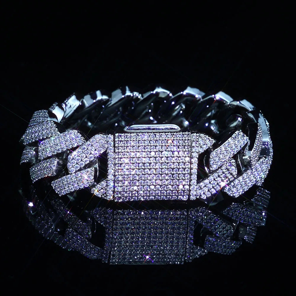 2026NUOYA 20MM Width Iced 5A CZ Miami Cuban Necklace Hip Hop Rapper Two Color Cuban Link Chain Chrismas Jewelry Gift