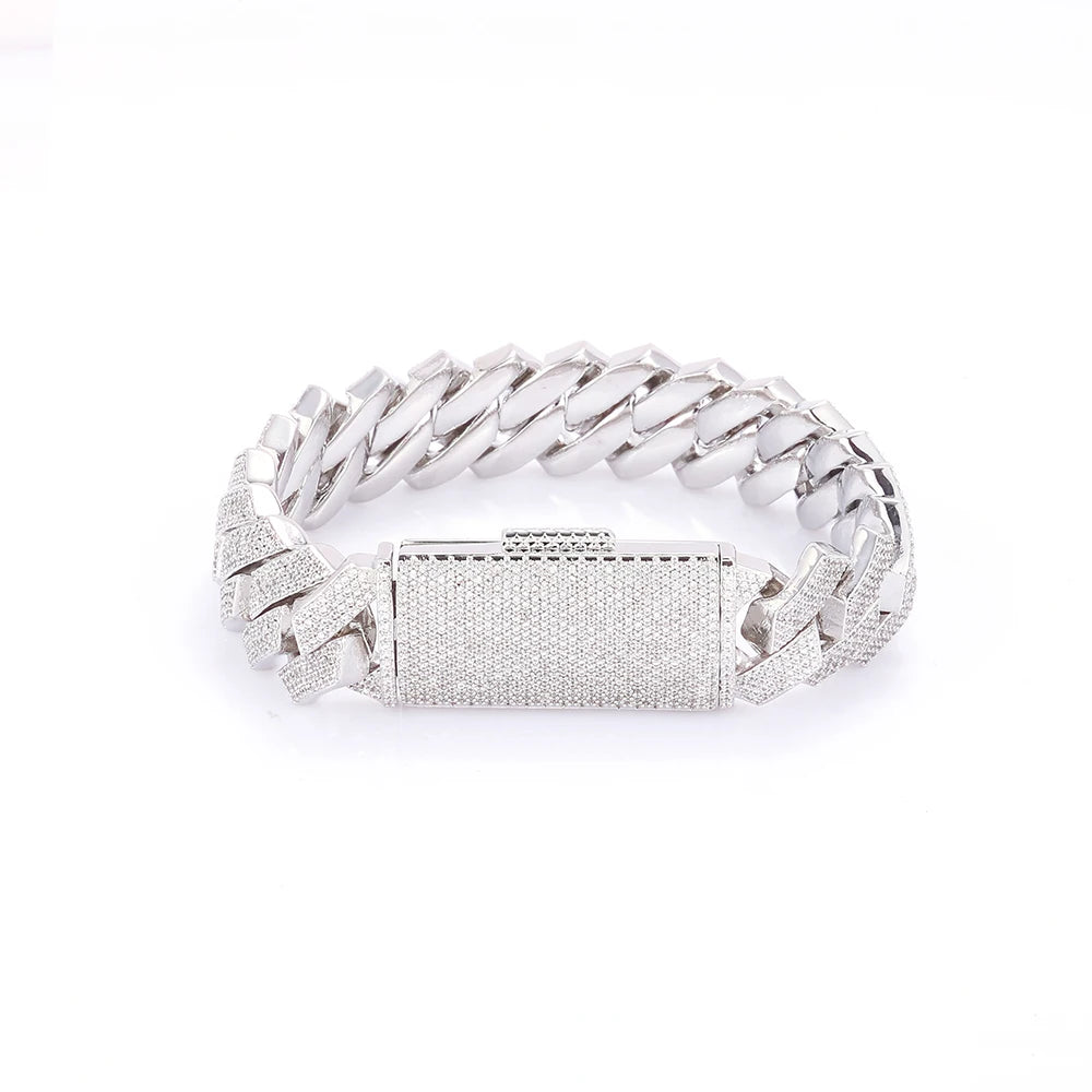 Iced Out Cuban Bracelet Stainless Steel 18/22MM