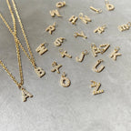 Letter Charm Pendant Necklace — Gold Iced