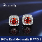 HOT Moissanite S925 Sterling Silver Stud Earrings For Women And Men With 2 Certificates Pass Diamond Test Pen Fine Jewelry