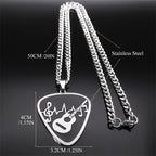 Guitar Pick Musical Pendant — Stainless