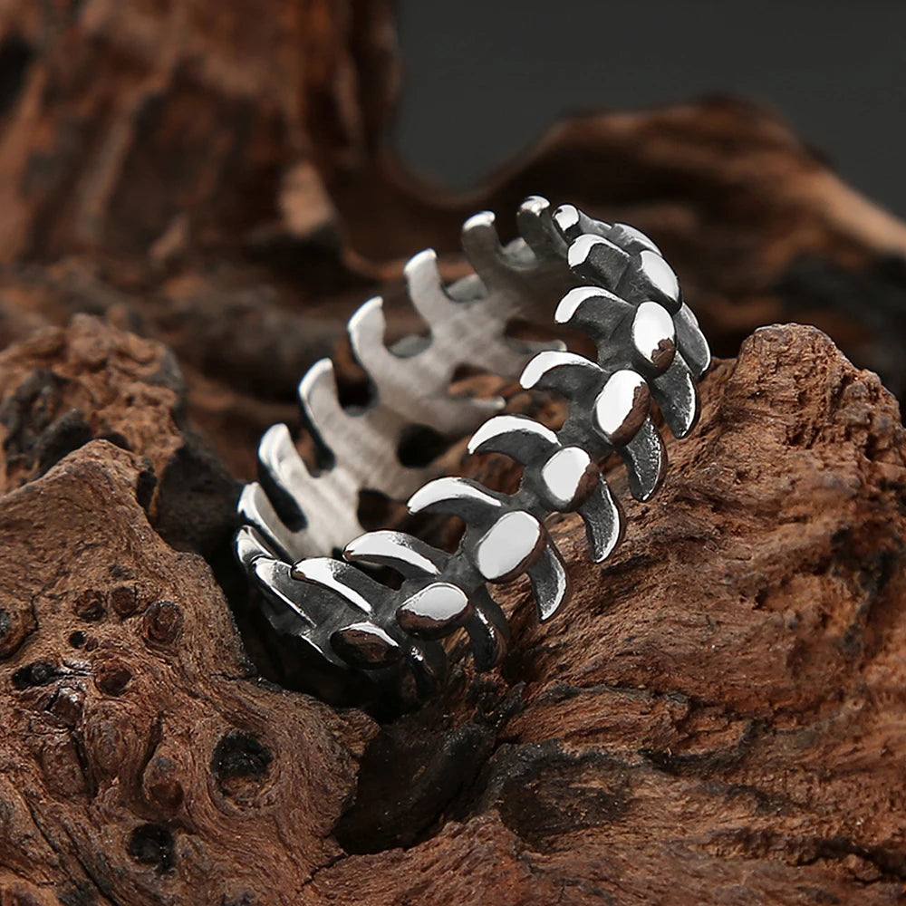 Fish Bone Ring — Stainless Steel
