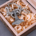 Vintage Nordic Vikings Anchor Odin Rune Necklace Men's Stainless Steel Fashion Mjolnir Hammer Pendant Necklace Punk