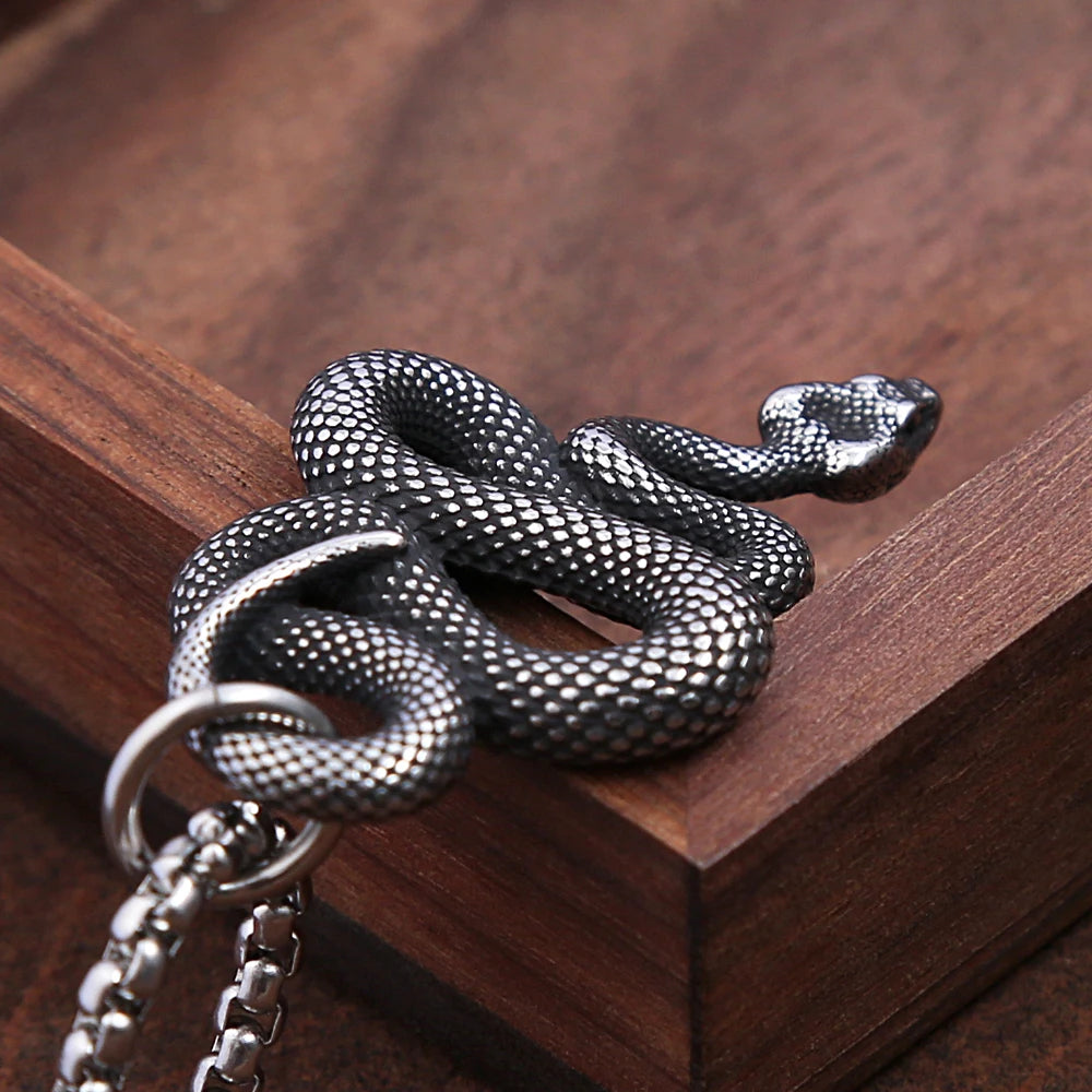 Snake Stainless Steel Pendant Necklace
