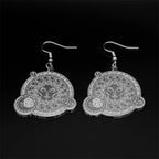 Star Silver Earrings Sun Moon Face God Constellation