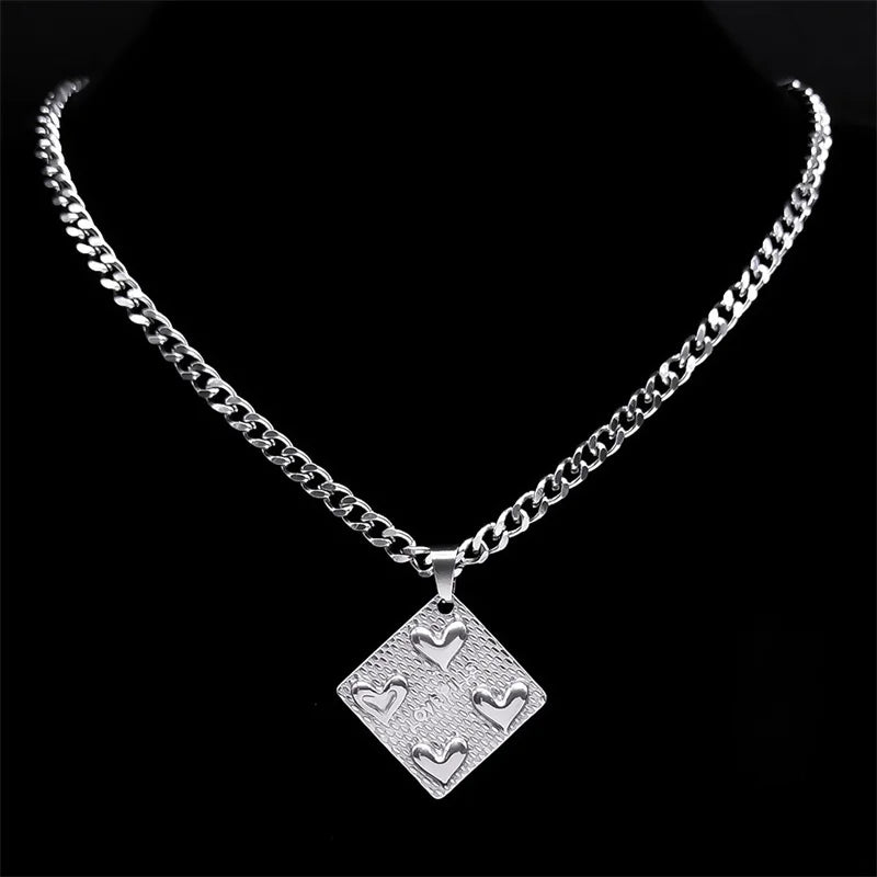 Heart Geometric Silver Pendant Love Pills Party