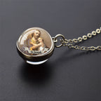 Jesus and Virgin Mary Necklace Saint Michael Jude Anthony Patrick Paul Glass Ball Pendant Religious Jewelry Christian Gift