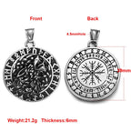 Stainless Steel Viking Norse Pendant for Necklace DIY Accessories Jewelry Making Findings Men Charm Supplies Punk Axe