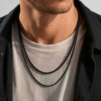 Two-Tone Twisted Rope Chain Necklace — Stainless Steel