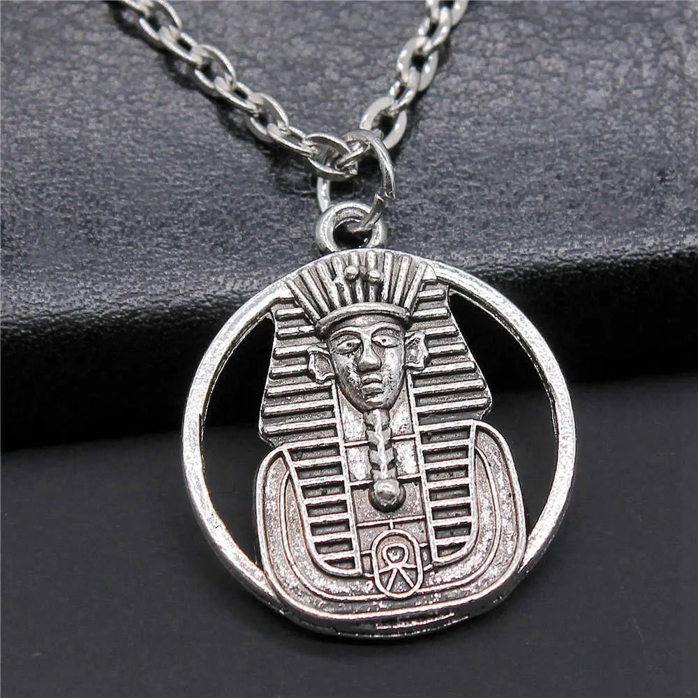 Vintage Chief Pharaoh Necklace On The Neck 43Cm Chain Girl Jewellery Beach Art Supplies