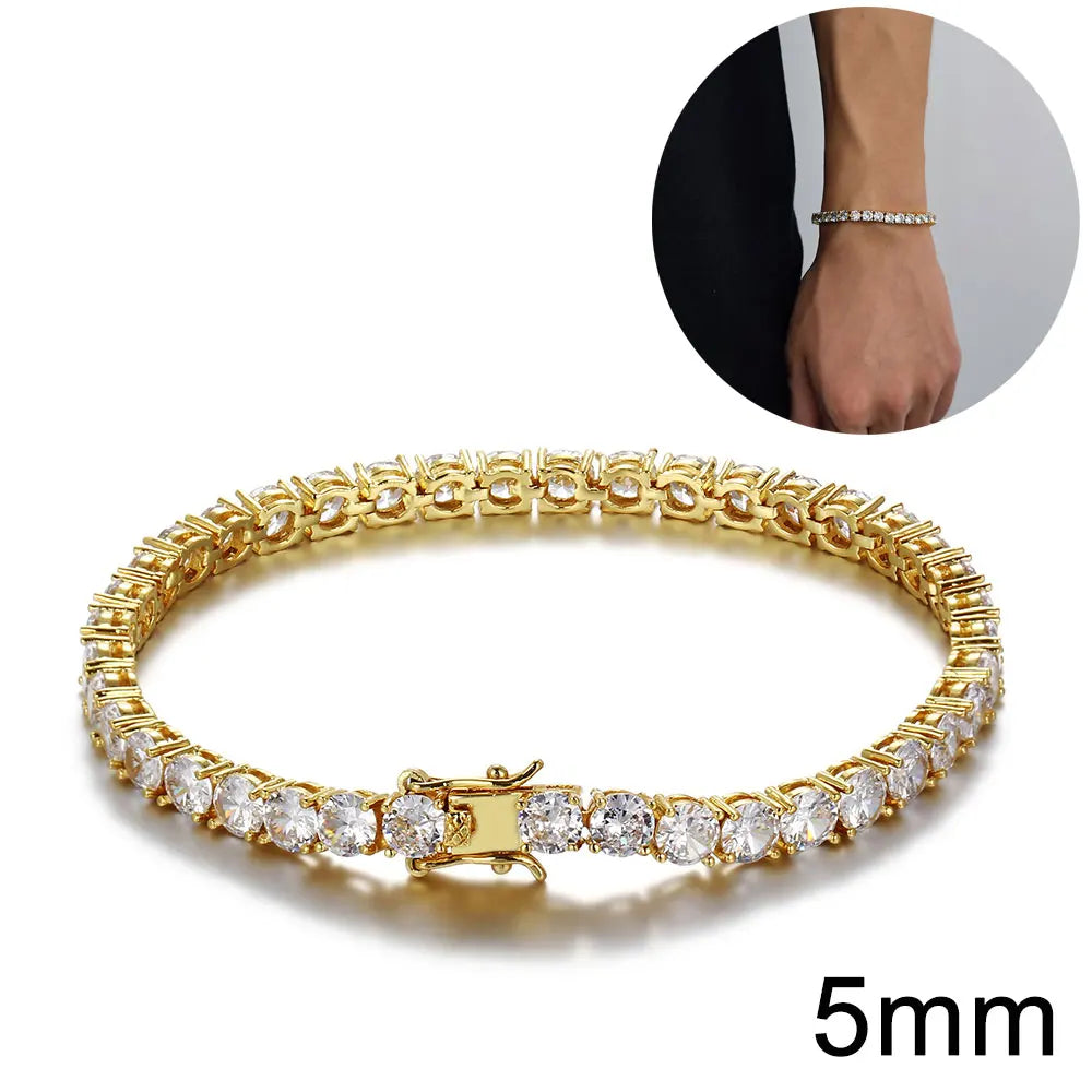 Iced Out Tennis Bracelet Stainless Steel 10/12MM