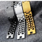 HNSP 24MM Width 316L Stainless Steel Cuban Chain Cross Bracelet For Men Jewelry Male Hand Chain Wrap Bracelets Punk