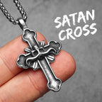 Satan Cross Pendant Necklace — Stainless Steel