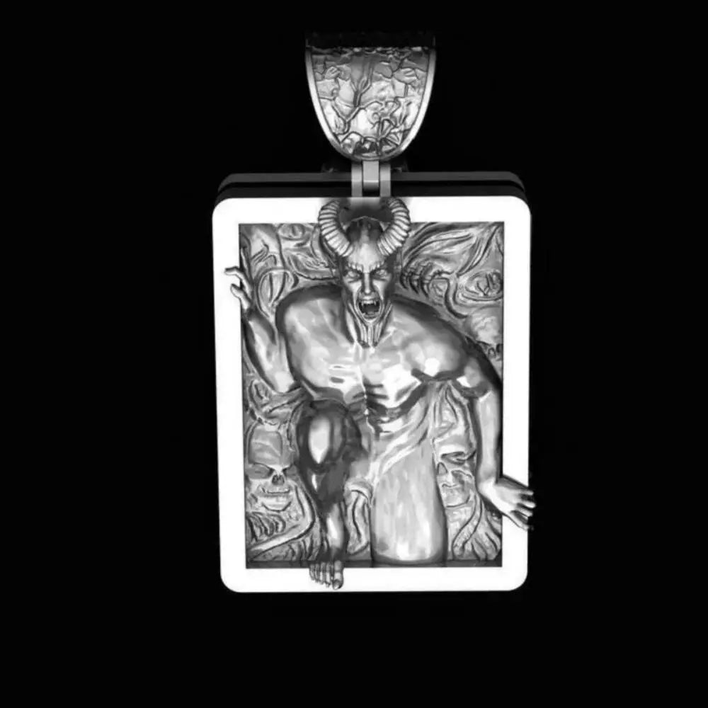Hip Hop Fashion Stainless Steel Necklace Personality Punk Retro Demon Skull Pendant Necklace For Trendy Men Women