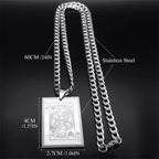 King of Hearts Pendant Necklace — Stainless Steel
