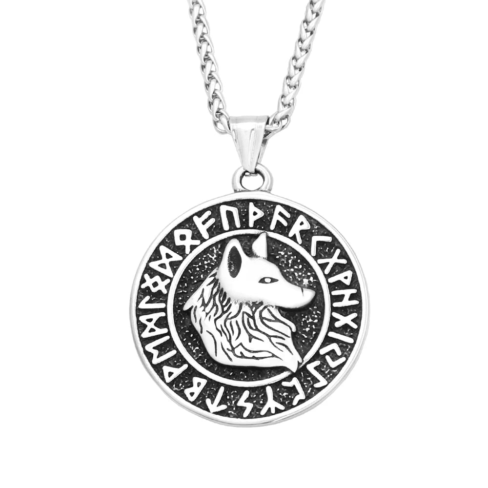 Viking Wolf Head Pendant — Stainless Steel