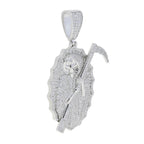 2023 New Grim Reaper Death Pendant Necklace Iced Out Bling Gold Color CZ The King Of Terrors Charm Men Women Hip Hop