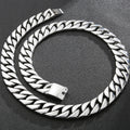 Mens Necklaces Brushed Gold Color Stainless Steel 20MM Wide Curb Chain Tight Cuban Link HipHop Neck Chains for Men