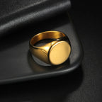 Signet Steel Ring 316L Round Seal Diy Blank