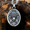 Death Shield Skull Pendant Necklace — Stainless