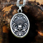 Death Shield Skull Pendant Necklace — Stainless