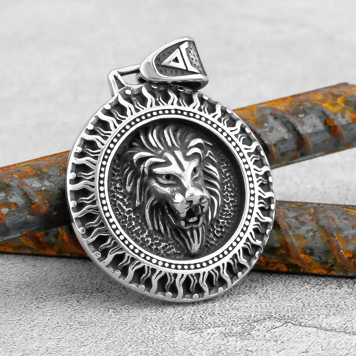 Classic Lion Viking Odin Pendant — Stainless Steel