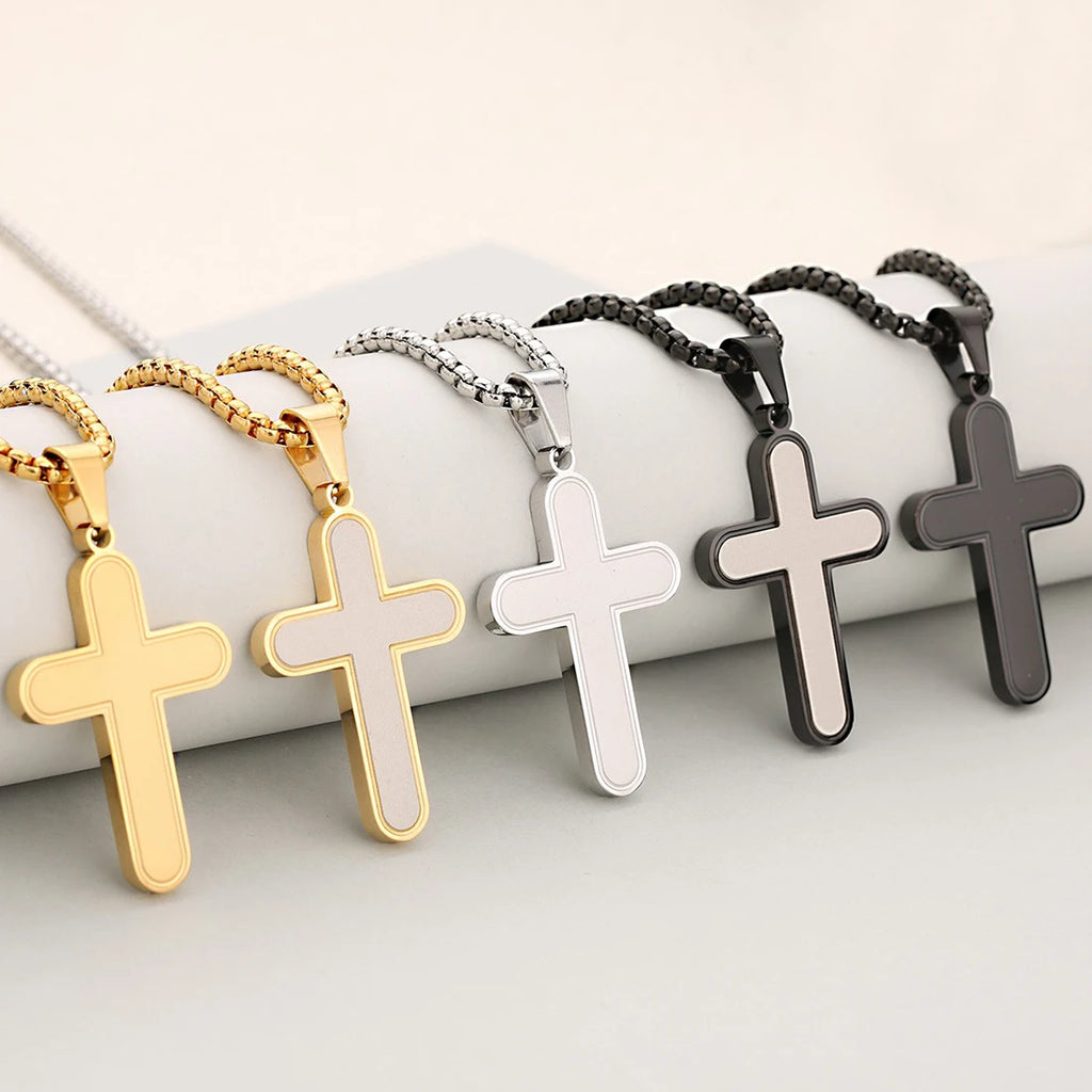 Cross Pendant Necklace — Stainless Steel