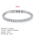 Fashion Multicolor Tennis Bracelet for Women 2.5/3/4/5mm Zirconia Charm Designer Tennis Chain Men Bracelet Wedding Jewelry KC128