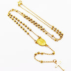 Fashion Vintage Cross Necklace Rosary Beads Chain Jesus Crucifix Virgin Mary Pendant Chain Jewelry Necklace