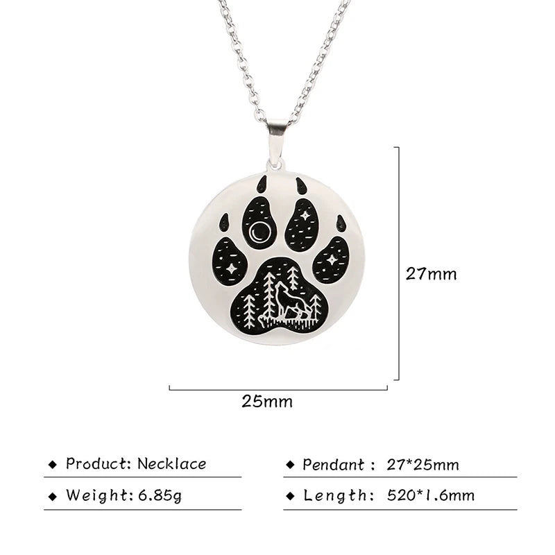 Wolf Cat Claw Pendant Necklace — Stainless Steel