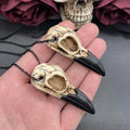 3D Raven Skull Necklace Resin Replica Raven Magpie Crow Poe Gothic Gift,Halloween Raven Skull Necklace,Goth Bird Skull Jewelry