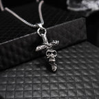 Death Skull Cross Pendant Necklace — Gothic