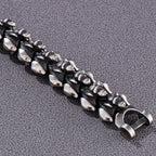 Punk Rock Chinese Loong Dragon Head & Body Chain Bracelet for Man Matte Brushed Stainless Steel Bracelets Men's Male