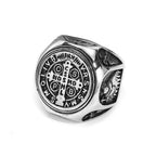 Saint Benedict Cross Ring — Stainless Steel
