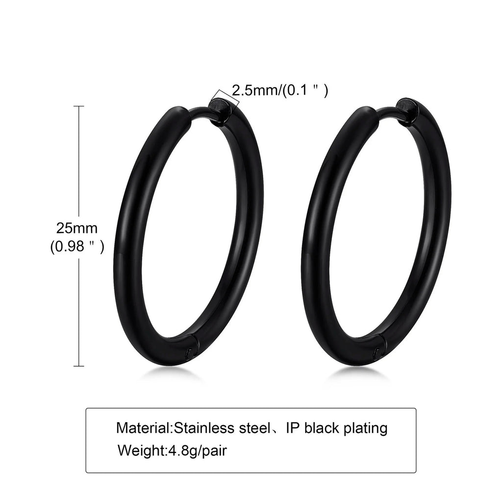 Minimal Hoop Earring — Stainless Steel