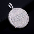 Iced Out Letter Pendant Necklace Round 8CM