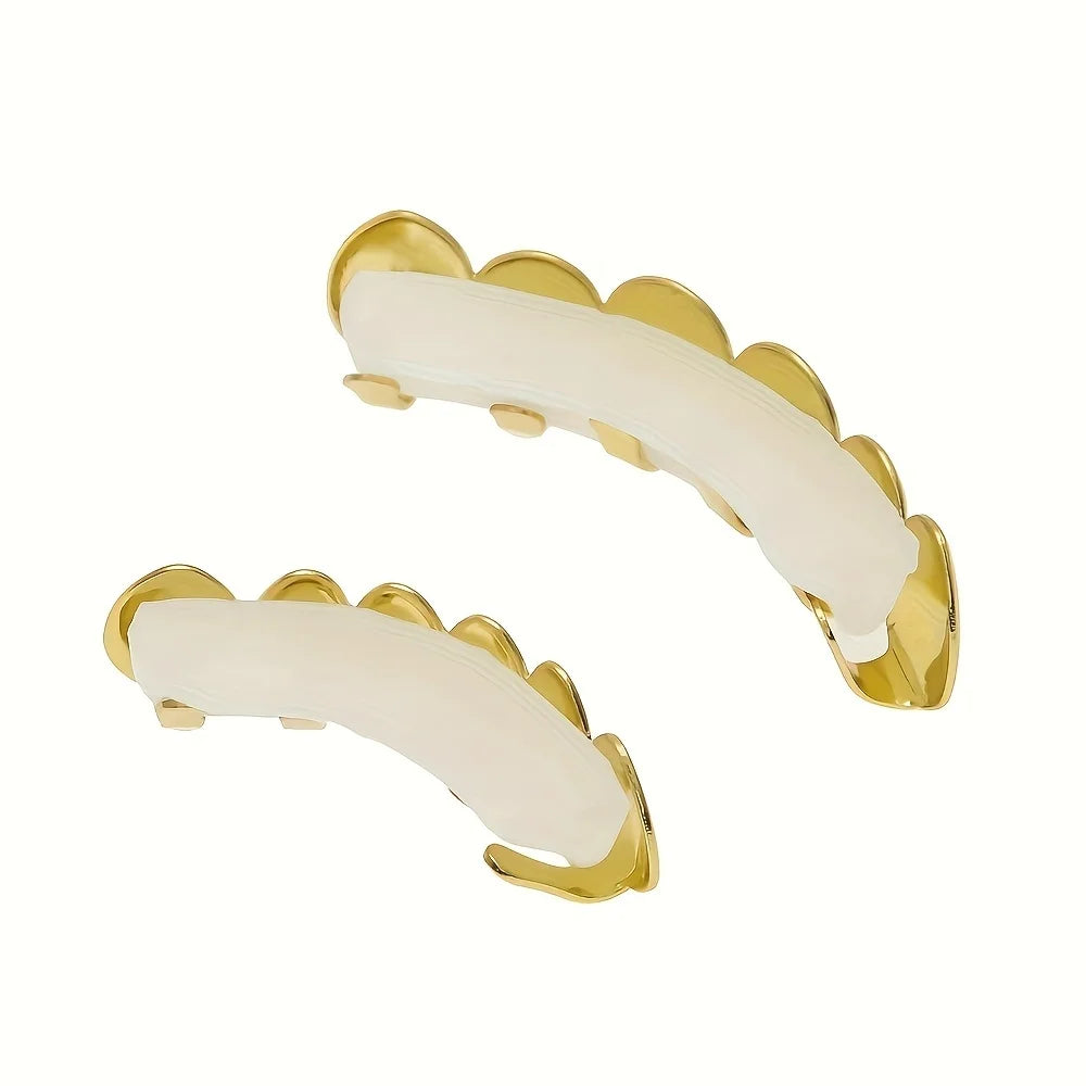 Textured Grid Teeth Braces Stickers — Upper & Lower Decorative