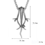 Retro Long Snake Three Headed Snake Pendant Necklace Stainless Steel Punk Biker Snake Necklace For Men Women Jewelry Gift