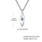 Blue Stone Pendant Necklace — Stainless Steel