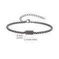 Square Tube Box Chain Bracelet — Stainless Steel