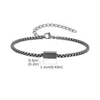 Square Tube Box Chain Bracelet — Stainless Steel