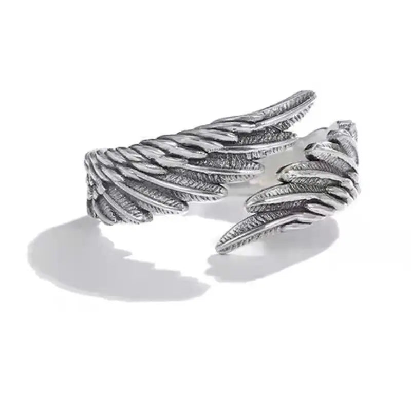 Retro Angel Demon Wings Open Ring for Women Couples Punk Gothic Adjustable Finger Jewelry Accessories Hip Hop Gifts
