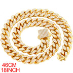 Men Initial Name Pendant Necklace with Hip Hop Iced Out Rhinestone Paved Cuban Link Chain Necklace Fashion Birthday