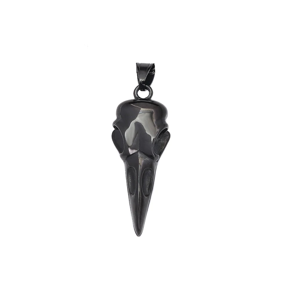 Vikings Stainless Steel Raven Pendant Necklaces For Men Women Nordic Odin Animal Skull Necklace Fashion Amulet Jewelry