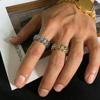 Iced Out Cuban Tennis Ring — Stainless