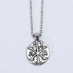 Chi-Rho Alpha Omega Pendant Necklace — Zinc Alloy