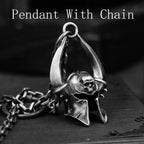 Onlysda Charms pendentif Gold Skull Pendant Necklace Men's Fashion Biker Punk Steel Chain Jewelry Antique Halloween Gift OSDZ035