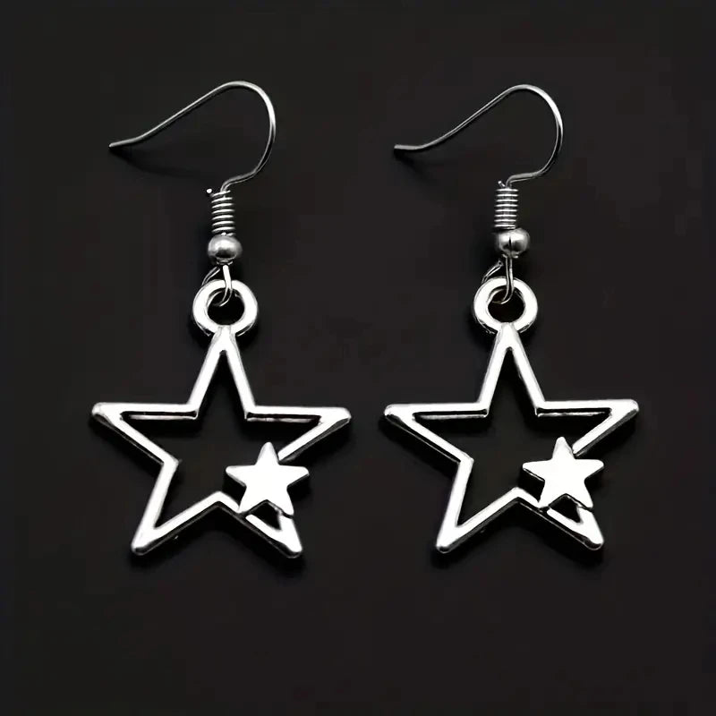 Evil Eye Hamsa Hand of Fatima Drop Earrings — Zinc Alloy